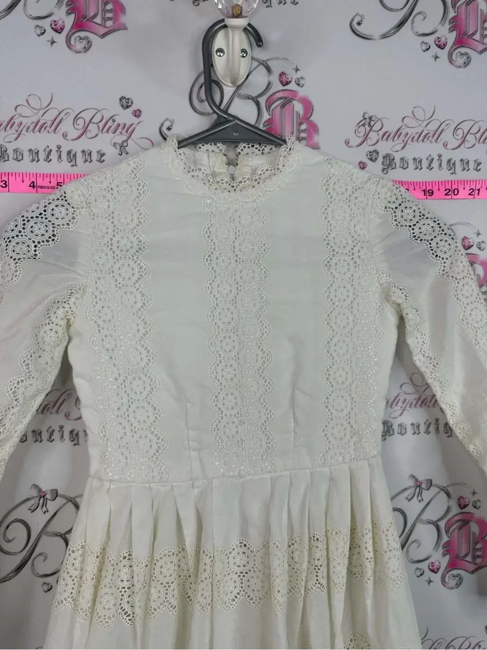 Dress Vintage  Cream Eyelet Dress